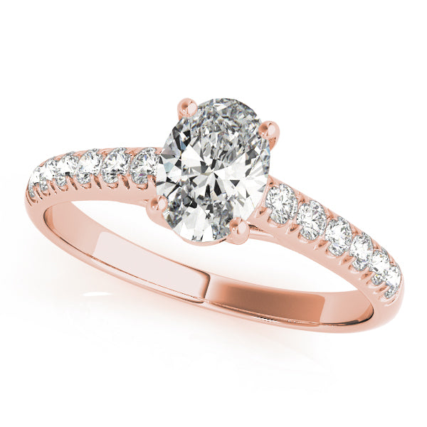 Radiant Trellis Oval Diamond Engagement Ring — 9K/18K Gold & Platinum