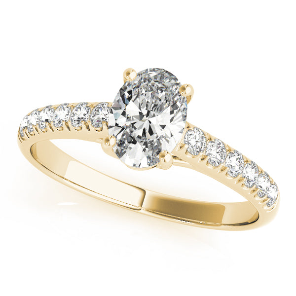 Radiant Trellis Oval Diamond Engagement Ring — 9K/18K Gold & Platinum