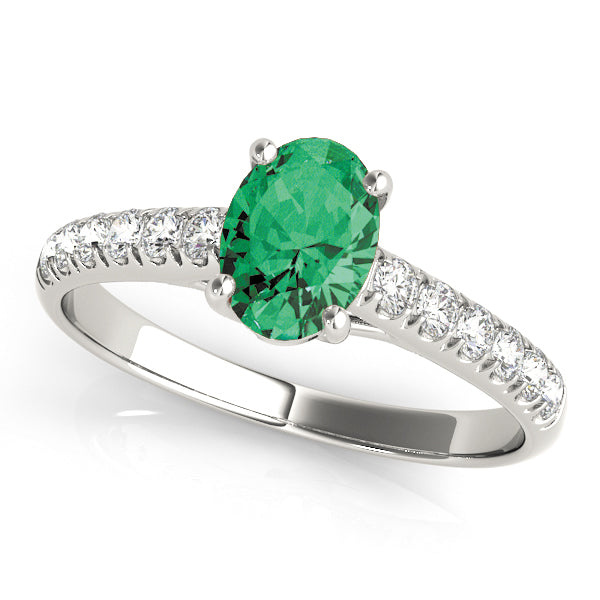 Radiant Trellis Oval Diamond Engagement Ring — 9K/18K Gold & Platinum