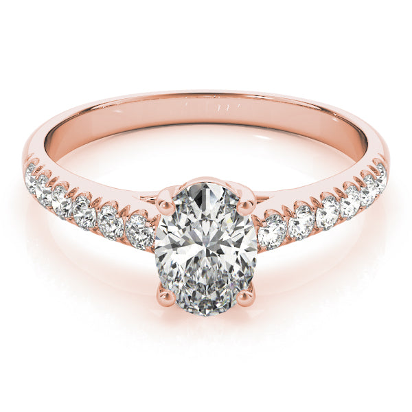 Radiant Trellis Oval Diamond Engagement Ring — 9K/18K Gold & Platinum