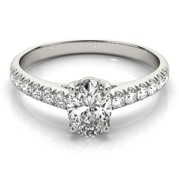 Radiant Trellis Oval Diamond Engagement Ring — 9K/18K Gold & Platinum