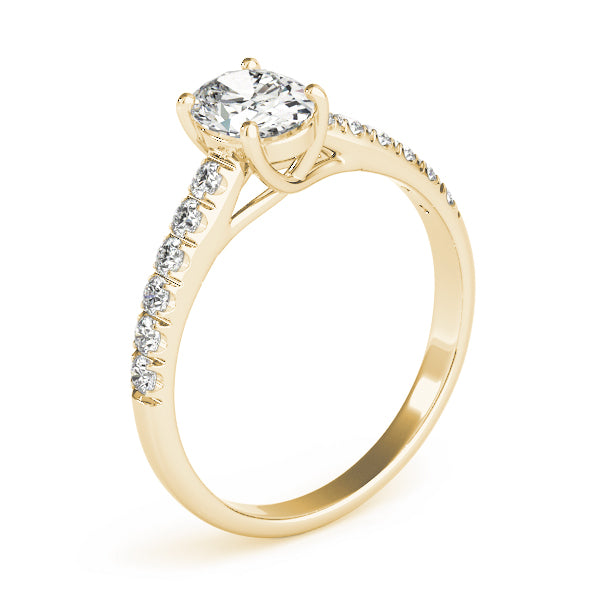 Radiant Trellis Oval Diamond Engagement Ring — 9K/18K Gold & Platinum
