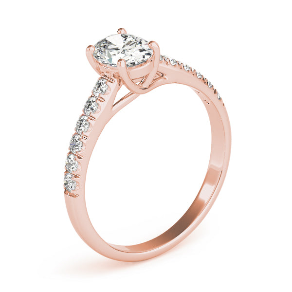 Radiant Trellis Oval Diamond Engagement Ring — 9K/18K Gold & Platinum
