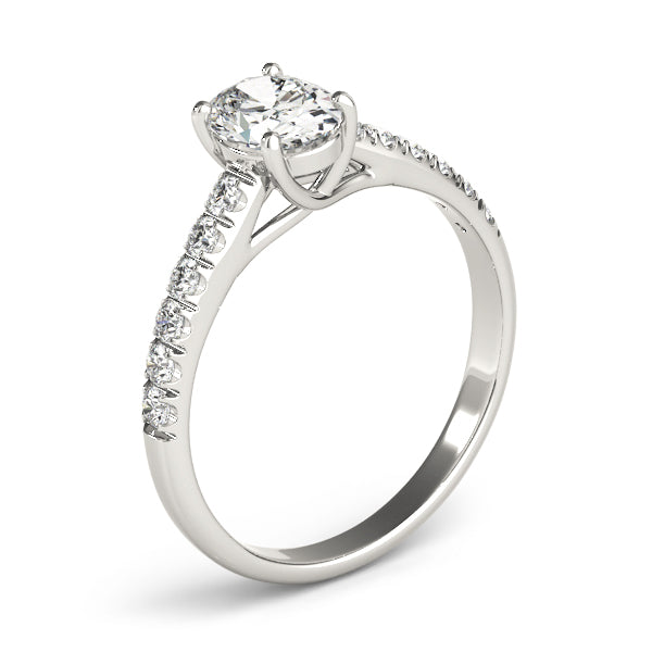 Radiant Trellis Oval Diamond Engagement Ring — 9K/18K Gold & Platinum
