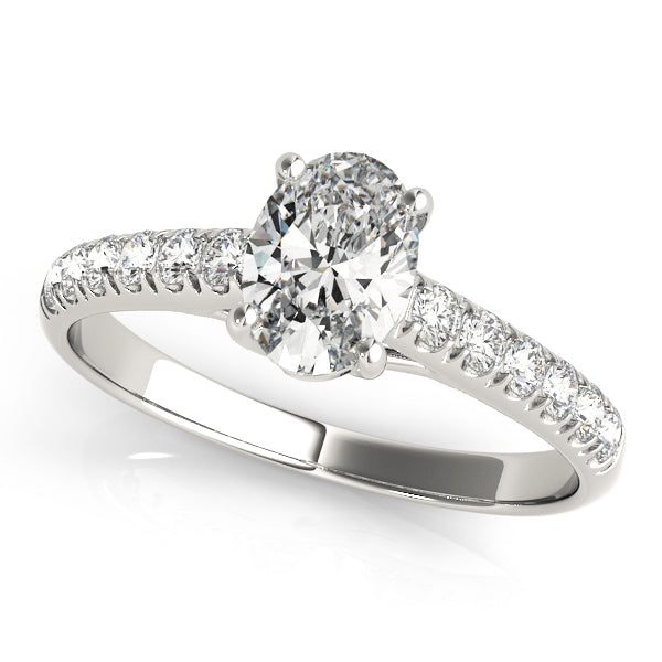 Radiant Trellis Oval Diamond Engagement Ring — 9K/18K Gold & Platinum