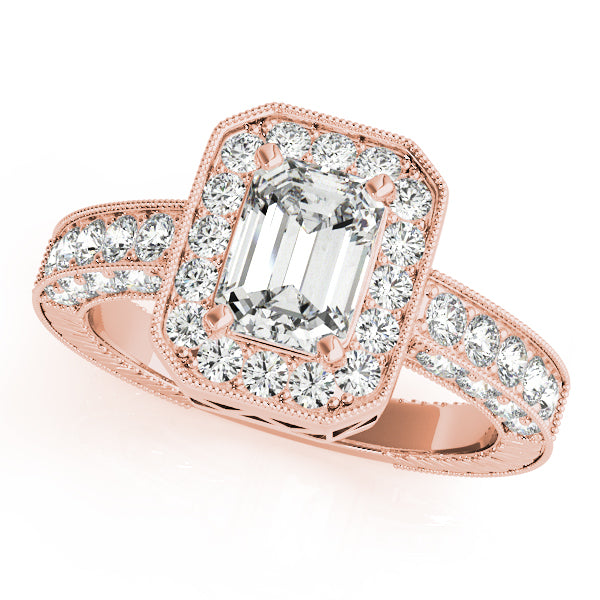 Brilliant Color Rings Emerald Diamond Engagement Ring — 9K/18K Gold & Platinum