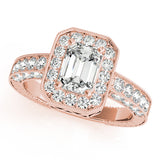 Brilliant Color Rings Emerald Diamond Engagement Ring — 9K/18K Gold & Platinum