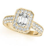 Brilliant Color Rings Emerald Diamond Engagement Ring — 9K/18K Gold & Platinum