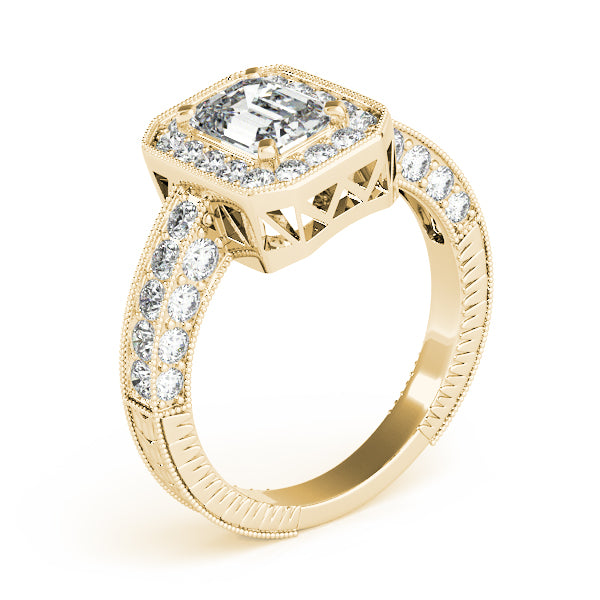 Brilliant Color Rings Emerald Diamond Engagement Ring — 9K/18K Gold & Platinum