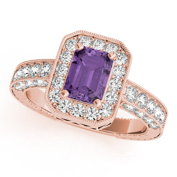 Brilliant Color Rings Emerald Diamond Engagement Ring — 9K/18K Gold & Platinum