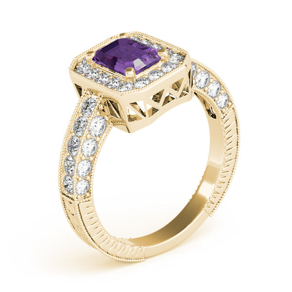 Brilliant Color Rings Emerald Diamond Engagement Ring — 9K/18K Gold & Platinum