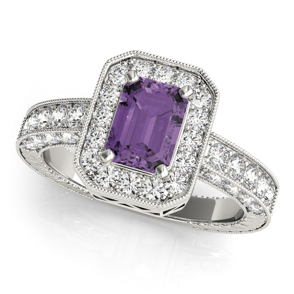 Brilliant Color Rings Emerald Diamond Engagement Ring — 9K/18K Gold & Platinum
