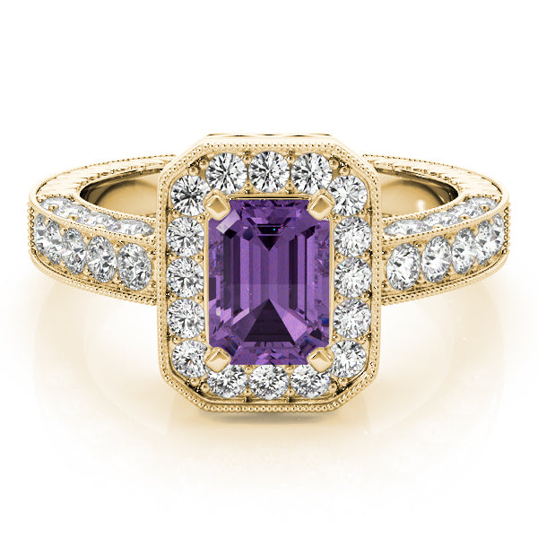 Brilliant Color Rings Emerald Diamond Engagement Ring — 9K/18K Gold & Platinum