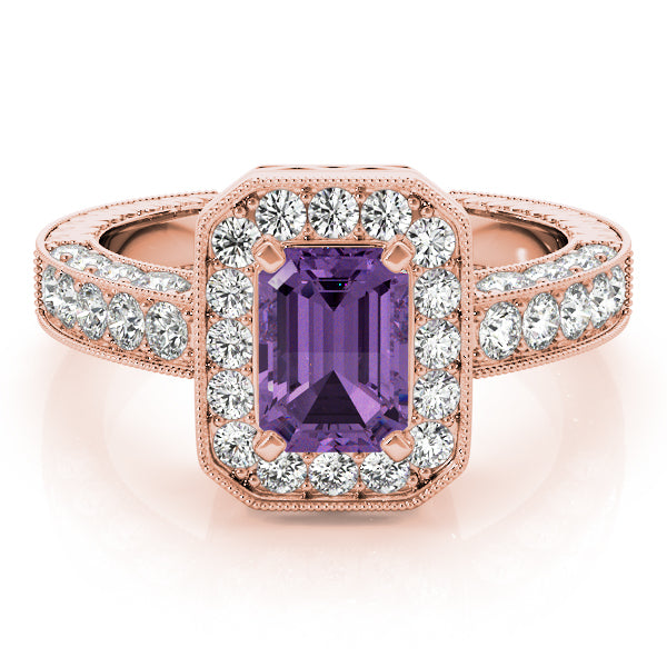 Brilliant Color Rings Emerald Diamond Engagement Ring — 9K/18K Gold & Platinum