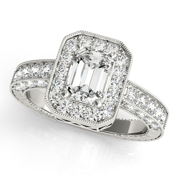 Brilliant Color Rings Emerald Diamond Engagement Ring — 9K/18K Gold & Platinum