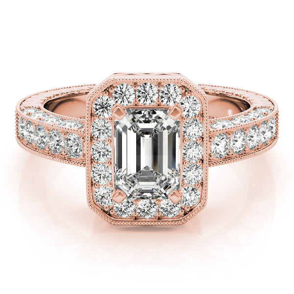 Brilliant Color Rings Emerald Diamond Engagement Ring — 9K/18K Gold & Platinum
