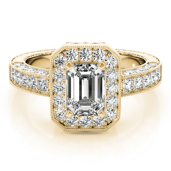 Brilliant Color Rings Emerald Diamond Engagement Ring — 9K/18K Gold & Platinum