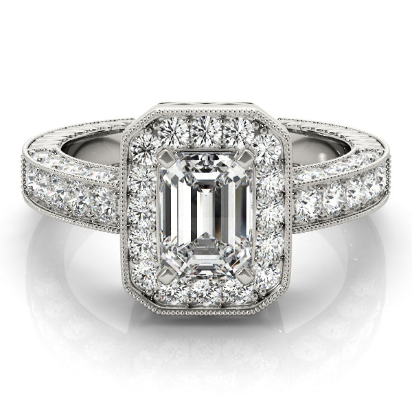 Brilliant Color Rings Emerald Diamond Engagement Ring — 9K/18K Gold & Platinum