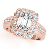 Sculpted Color Rings Emerald Diamond Engagement Ring — 9K/18K Gold & Platinum