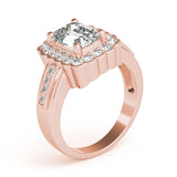 Sculpted Color Rings Emerald Diamond Engagement Ring — 9K/18K Gold & Platinum