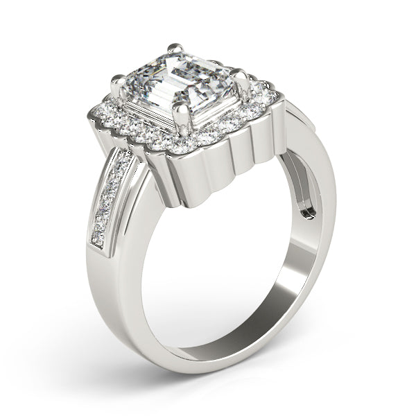 Sculpted Color Rings Emerald Diamond Engagement Ring — 9K/18K Gold & Platinum