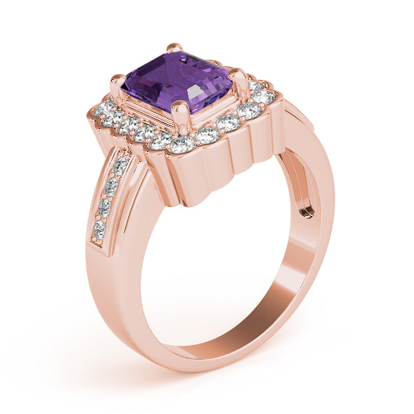 Sculpted Color Rings Emerald Diamond Engagement Ring — 9K/18K Gold & Platinum