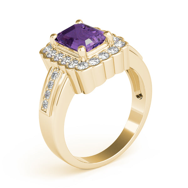 Sculpted Color Rings Emerald Diamond Engagement Ring — 9K/18K Gold & Platinum