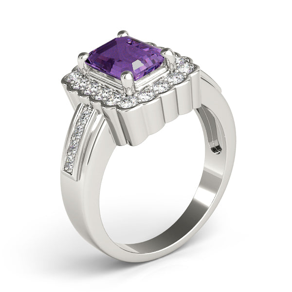Sculpted Color Rings Emerald Diamond Engagement Ring — 9K/18K Gold & Platinum
