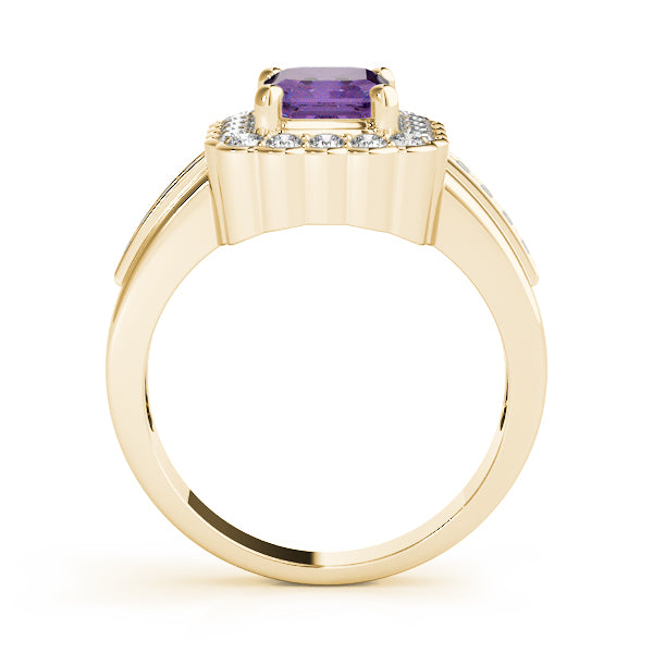 Sculpted Color Rings Emerald Diamond Engagement Ring — 9K/18K Gold & Platinum