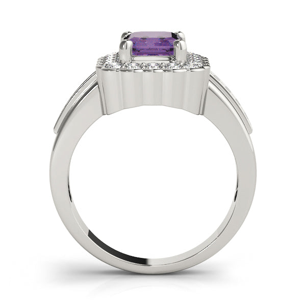 Sculpted Color Rings Emerald Diamond Engagement Ring — 9K/18K Gold & Platinum