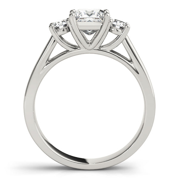Couture Three-Stone Princess Diamond Engagement Ring — 9K/18K Gold & Platinum