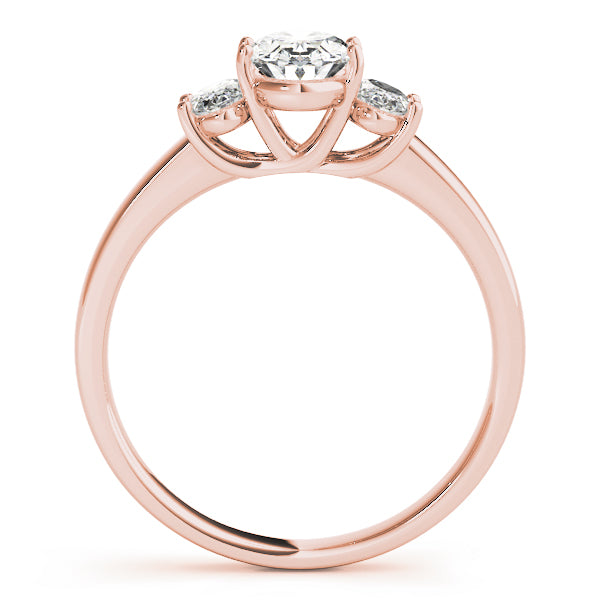 Celestial Three-Stone Oval Diamond Engagement Ring — 9K/18K Gold & Platinum