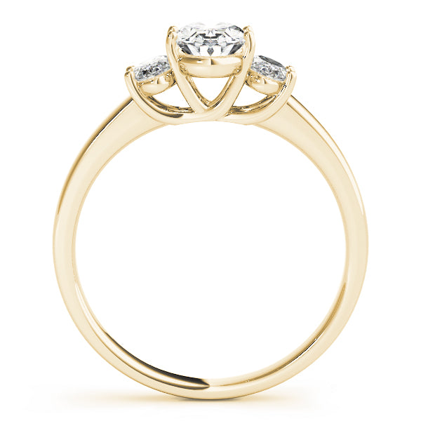 Celestial Three-Stone Oval Diamond Engagement Ring — 9K/18K Gold & Platinum