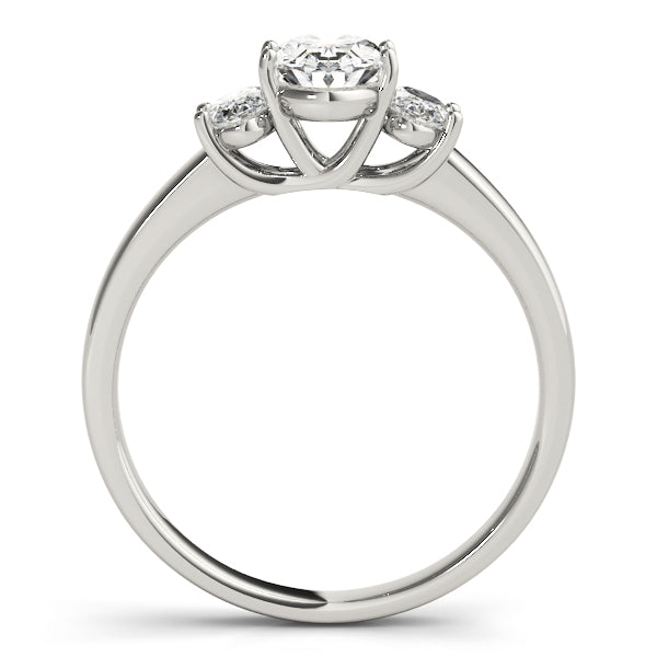 Celestial Three-Stone Oval Diamond Engagement Ring — 9K/18K Gold & Platinum
