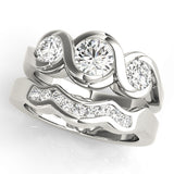 Enchanted Three-Stone Round Diamond Engagement Ring — 9K/18K Gold & Platinum