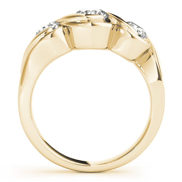 Enchanted Three-Stone Round Diamond Engagement Ring — 9K/18K Gold & Platinum