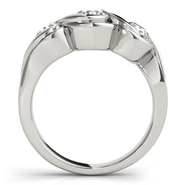 Enchanted Three-Stone Round Diamond Engagement Ring — 9K/18K Gold & Platinum