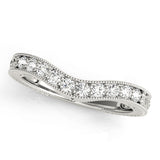 Antique Milgrain Curved Half Eternity Ring in Gold & Platinum