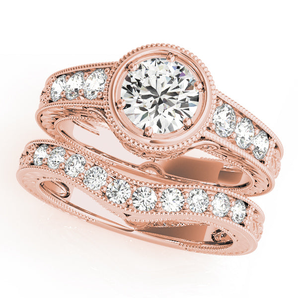 Resplendent Antique Round Diamond Engagement Ring — 9K/18K Gold & Platinum