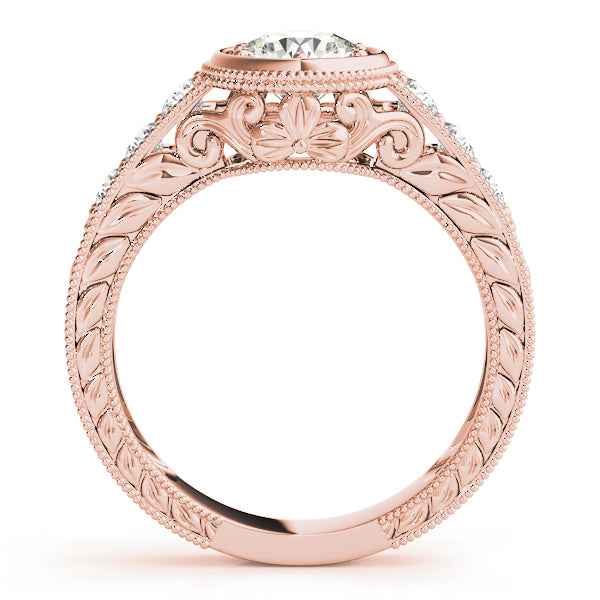 Resplendent Antique Round Diamond Engagement Ring — 9K/18K Gold & Platinum