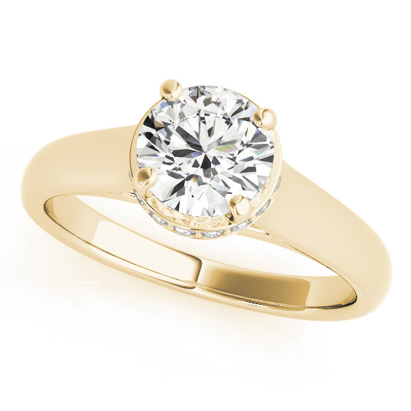 Cherished Trellis Round Diamond Engagement Ring — 9K/18K Gold & Platinum