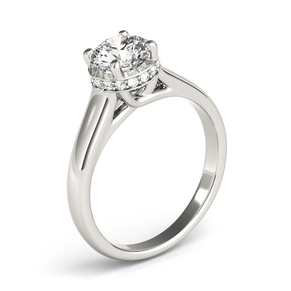 Cherished Trellis Round Diamond Engagement Ring — 9K/18K Gold & Platinum