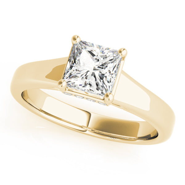 Noble Trellis Princess Diamond Engagement Ring — 9K/18K Gold & Platinum