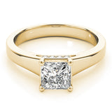 Noble Trellis Princess Diamond Engagement Ring — 9K/18K Gold & Platinum