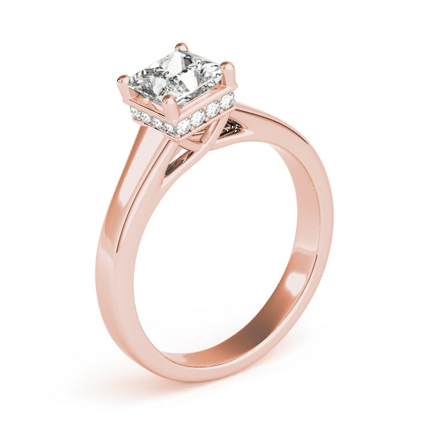 Noble Trellis Princess Diamond Engagement Ring — 9K/18K Gold & Platinum