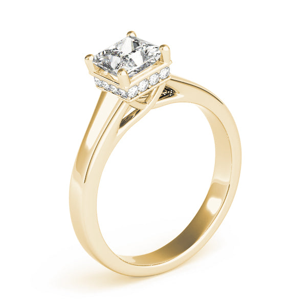 Noble Trellis Princess Diamond Engagement Ring — 9K/18K Gold & Platinum