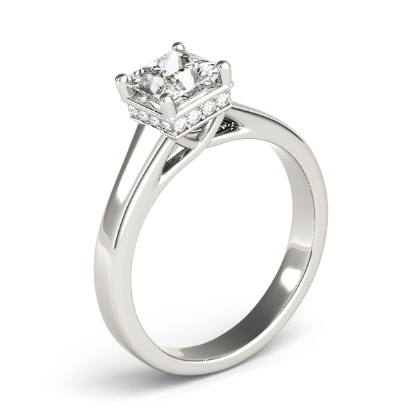 Noble Trellis Princess Diamond Engagement Ring — 9K/18K Gold & Platinum