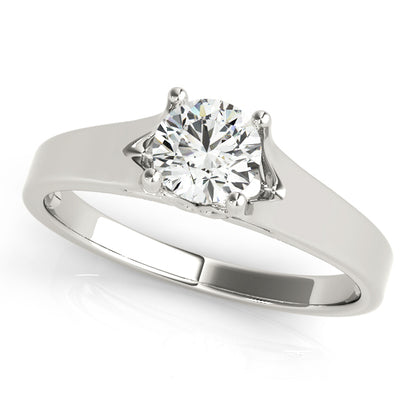 Round Cut Diamond Four-prong Engagement Ring