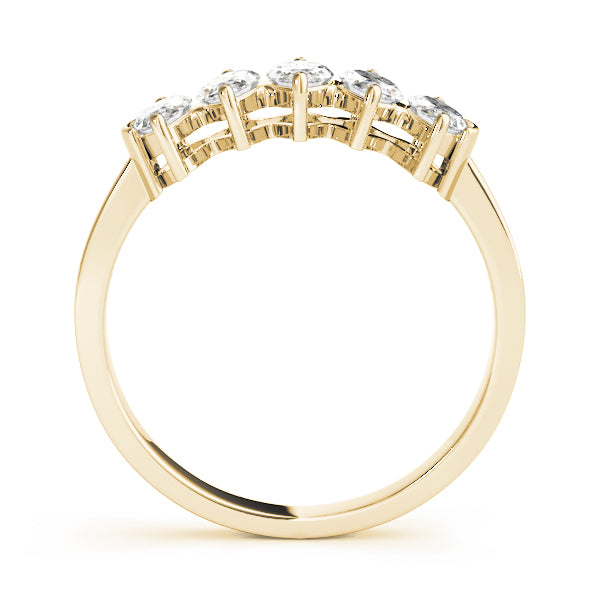 Fancy Marquise Half Eternity Ring in Gold & Platinum