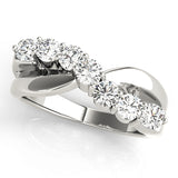 Prong Set Half Eternity Ring in Gold & Platinum